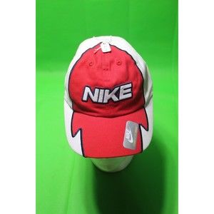 Nike Child Hat Cap Red  Embroidered  Adjustable Strap Hook & Loop flame?